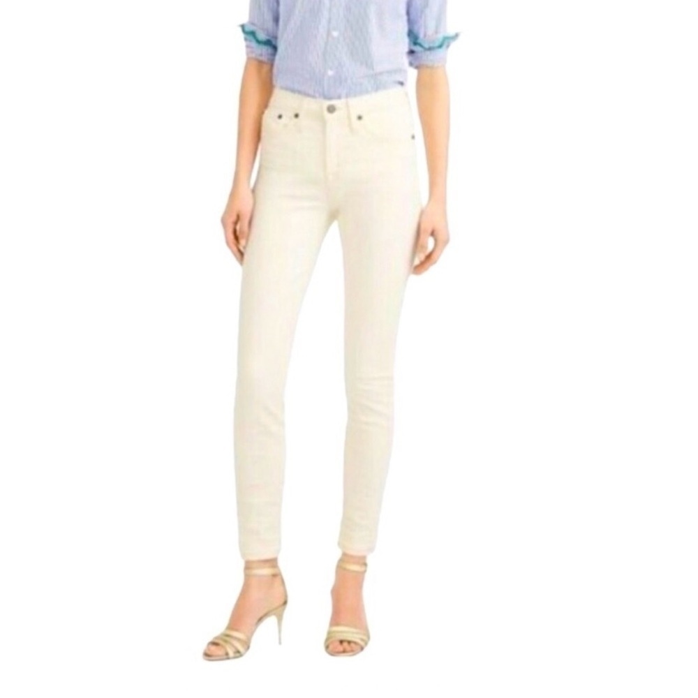 J. Crew Toothpick Jeans Denim Crean Beige Skinny Crop size 28